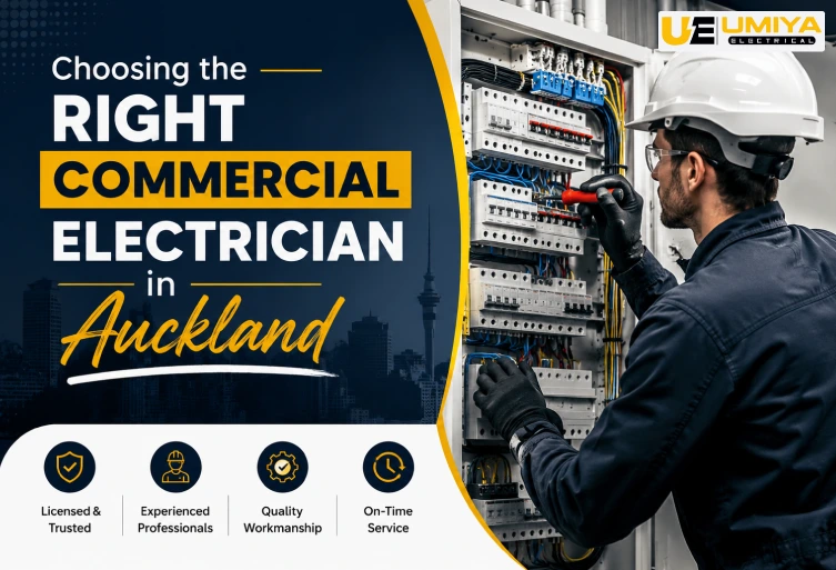 Commercial electrician working on electrical systems in Auckland